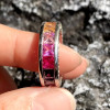 9CTW Princess Cut Rainbow Sapphire Eternity Ring