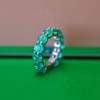 10ctw Round Cut Emerald Wedding Band