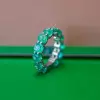 10ctw Round Cut Emerald Wedding Band