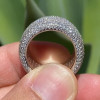 Paved White Sapphire Bold Wide Eternity Ring