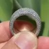Paved White Sapphire Bold Wide Eternity Ring