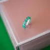 10ctw Round Cut Emerald Wedding Band