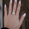 7MM White Opal Vintage Halo Engagement Ring