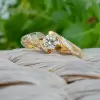 1.3ct Round Cut White Sapphire Asymmetric Engagement Ring