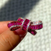Invisible Set Baguette Cut Ruby Bow Ring