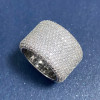 Paved White Sapphire Bold Wide Eternity Ring