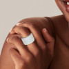 Paved White Sapphire Bold Wide Eternity Ring