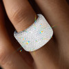 Paved White Sapphire Bold Wide Eternity Ring