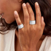 Paved White Sapphire Bold Wide Eternity Ring