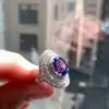 2.5ct Oval Cut Tanzanite Blue Sapphire Vintage Cocktail Ring