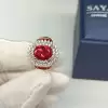 2.5ct Halo Oval Cut Ruby Engagement Ring