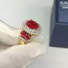 2.5ct Halo Oval Cut Ruby Engagement Ring
