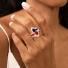 2.5ctw Ruby and Sapphire Crossover Vintage Engagement Ring