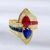 2.5ctw Ruby and Sapphire Crossover Vintage Engagement Ring
