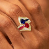2.5ctw Ruby and Sapphire Crossover Vintage Engagement Ring