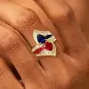 2.5ctw Ruby and Sapphire Crossover Vintage Engagement Ring