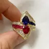 2.5ctw Ruby and Sapphire Crossover Vintage Engagement Ring