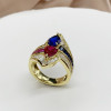 2.5ctw Ruby and Sapphire Crossover Vintage Engagement Ring