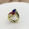 2.5ctw Ruby and Sapphire Crossover Vintage Engagement Ring