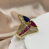 2.5ctw Ruby and Sapphire Crossover Vintage Engagement Ring