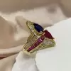 2.5ctw Ruby and Sapphire Crossover Vintage Engagement Ring