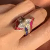 2.5ctw Pear Cut Crossover Vintage Engagement Ring