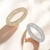 Paved White Sapphire Twist Wedding Band