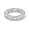 Paved White Sapphire Twist Wedding Band