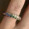 Round Cut Rainbow Sapphire Twist Eternity Band