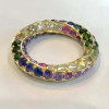 Round Cut Rainbow Sapphire Twist Eternity Band