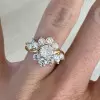 Vintage 1ct White Sapphire Bypass Engagement Ring