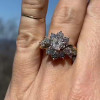 Vintage 1ct White Sapphire Bypass Engagement Ring