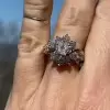 Vintage 1ct White Sapphire Bypass Engagement Ring