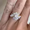 Vintage 1ct White Sapphire Bypass Engagement Ring