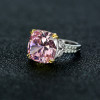 13ct Cushion Cut Pink Sapphire Engagement Ring