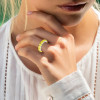 5MM Cushion Cut Yellow Sapphire Eternity Ring