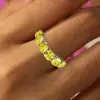 5MM Cushion Cut Yellow Sapphire Eternity Ring