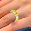 5MM Cushion Cut Yellow Sapphire Eternity Ring