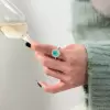 2.5ct Aquamarine Paraiba Tourmaline Engagement Ring