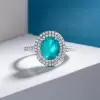 2.5ct Aquamarine Paraiba Tourmaline Engagement Ring