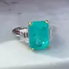 8ct Emerald Cut Paraiba Three-stone Engagement Ring