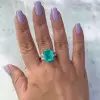 8ct Emerald Cut Paraiba Three-stone Engagement Ring
