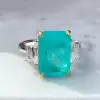8ct Emerald Cut Paraiba Three-stone Engagement Ring