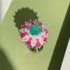 2ct Paraiba Tourmaline Vintage Halo Cocktail Ring