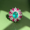 2ct Paraiba Tourmaline Vintage Halo Cocktail Ring