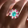 2ct Paraiba Tourmaline Vintage Halo Cocktail Ring