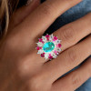 2ct Paraiba Tourmaline Vintage Halo Cocktail Ring