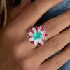 2ct Paraiba Tourmaline Vintage Halo Cocktail Ring