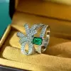 Vintage Bowknot Emerald Cocktail Ring