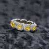 Asscher Cut MultiColor Sapphire Eternity Ring